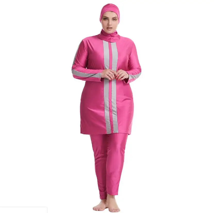 

Купальный костюм размера плюс Banadores Mujer 6xl с хиджабом Майо, скромный купальный костюм, Мусульманский купальник, длинный Буркини, женская одежда для исламского плавания