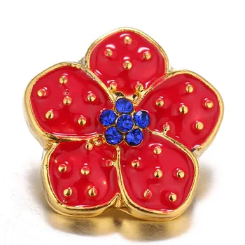 

KZ1566 New Beauty Golden colorful flowers 18MM Metal snap buttons for DIY 18mm snap jewelry wholesale