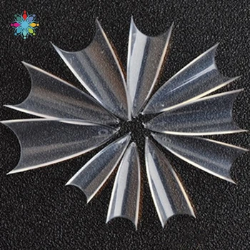 

500pieces/bag Nail Clear Natural White False Point Stiletto French Acrylic UV Gel Nail Tips For Nail Manicure Tools
