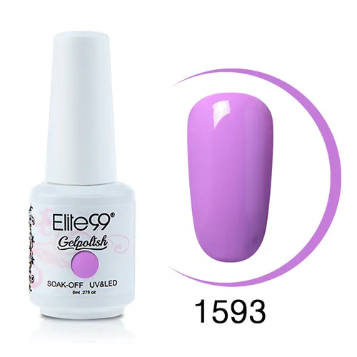 Elite99 Гель-лак для ногтей глянцевый красочный Полупостоянный гель для дизайна ногтей лак для ногтей для маникюра геллак верхнее покрытие Гибридный праймер - Цвет: 1593