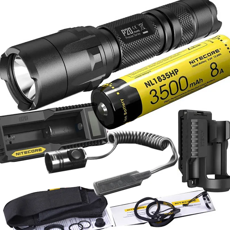 NITECORE P20 фонарик CREE XM-L2(U2) светодиодный Макс. 800 лм луч двойной переключатель задний светодиодный фонарь для спорта на открытом воздухе+ NITECORE NTH30B RSW2 - Испускаемый цвет: HP UM10 RSW2 NTH30B