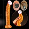 25*4cm Sex Machine Attachment Senior Soft Liquid Silicone Long Gold Dildo Suction Cup Anal Plug Penis Love Toys For Adult M07 1