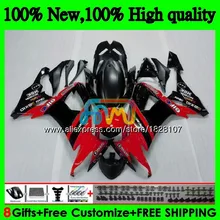 Красный черный корпус для KAWASAKI ZX1000C ZX-10R ZX 10R 1000CC 17BS. 23 ZX1000 ZX 10 сотрудников отдела исследований ZX10R 08 09 10 2008 2009 2010 ABS комплект обтекателей