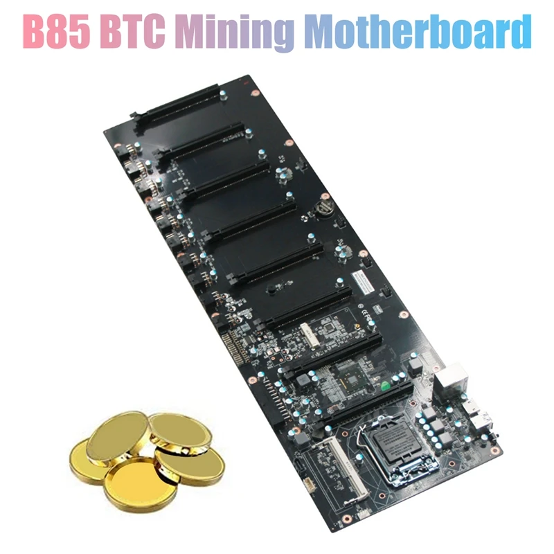 B85 BTC Mining Motherboard DDR3 RAM Socket 8XPCIE X16 Support for LGA1150 4Th I3 I5 I7/Pentium/Celeron CPU ETH | Компьютеры и офис