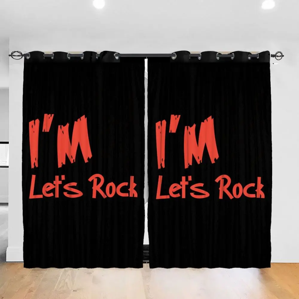 Солнцезащитная Штора для гостиной I'm Two Let's Rock 2-й день рождения свет затенение спальня затемнение окно занавес s 52x72In