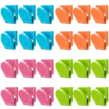 Magnetic Clips, 24 Pieces Magnetic Metal Clips, Refrigerator Whiteboard Wall Fridge Magnetic Memo Note Clips Magnets Metal Clip