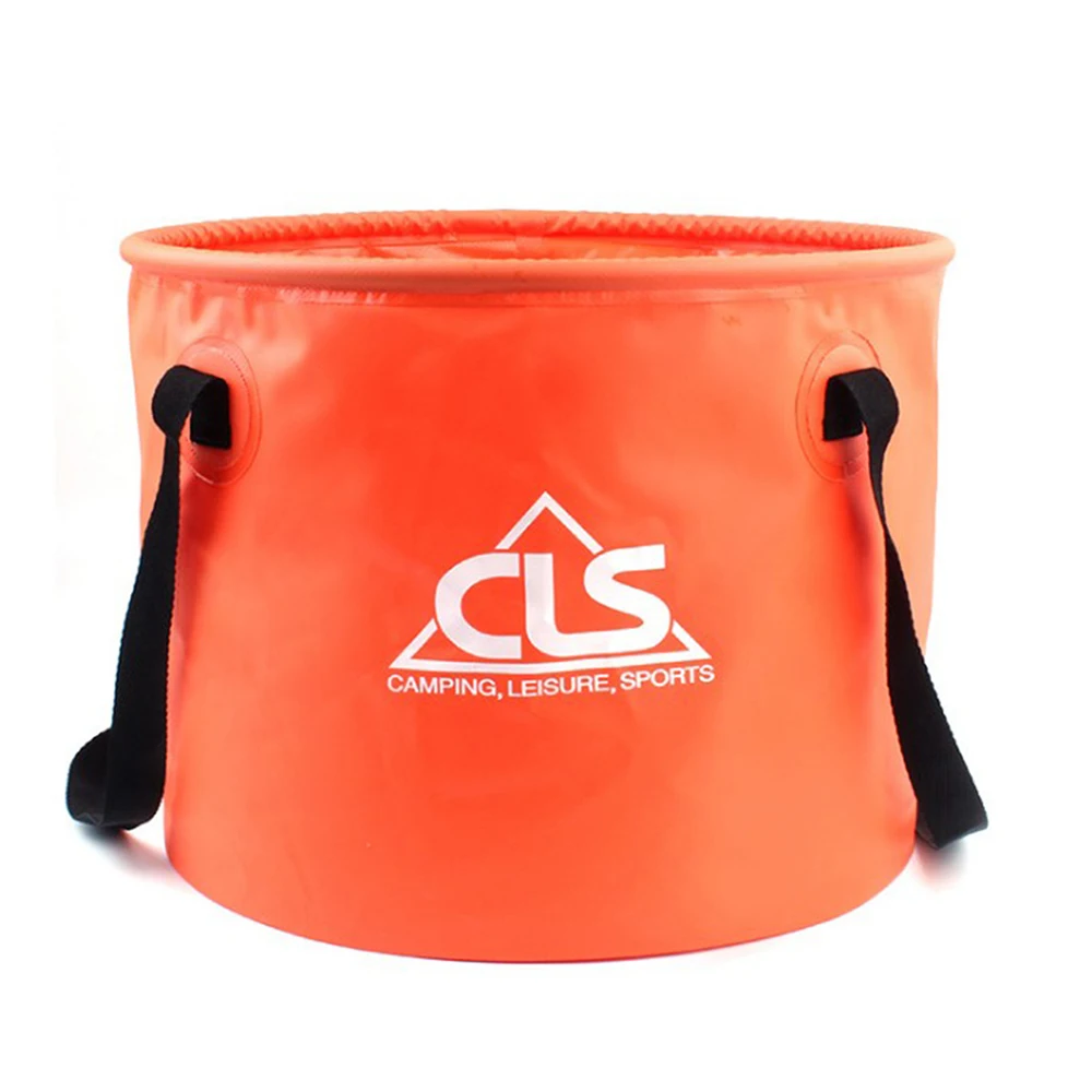 Fishing Gear Bag 4Pcs Outdoor Folding Bucket Portable Double Drain Basket Washing Dish Bucket Camping Telescopic Fishing Barrel