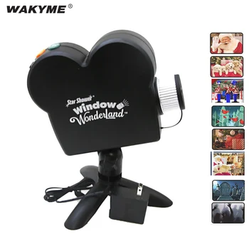 

WAKYME 12 Patterns Christmas Halloween Laser Projector Mini Window Home Theater Wonderland Projector Lamp Party Spotlights