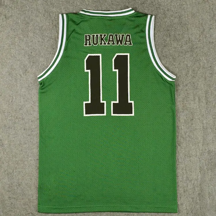 N11 green Dunk ханамичи сакураги Косплэй костюм футболка SHOHOKU Баскетбол Rukawa акаджи, каэде, спортивный жилет Ryouta Мияги топы с принтом - Цвет: N11 green