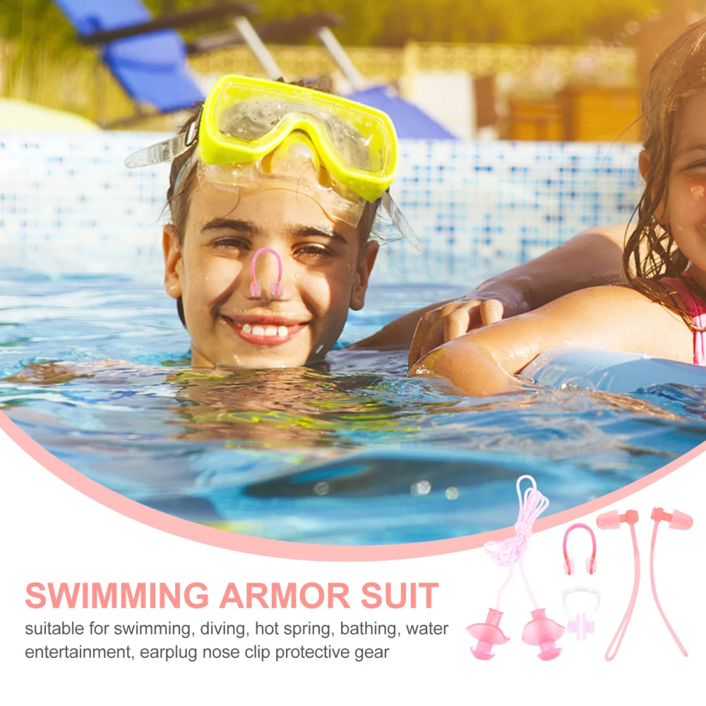 Earplug Nose Clip Kits Kids Adult Beach Pool Swim Protective Equipment Useful 