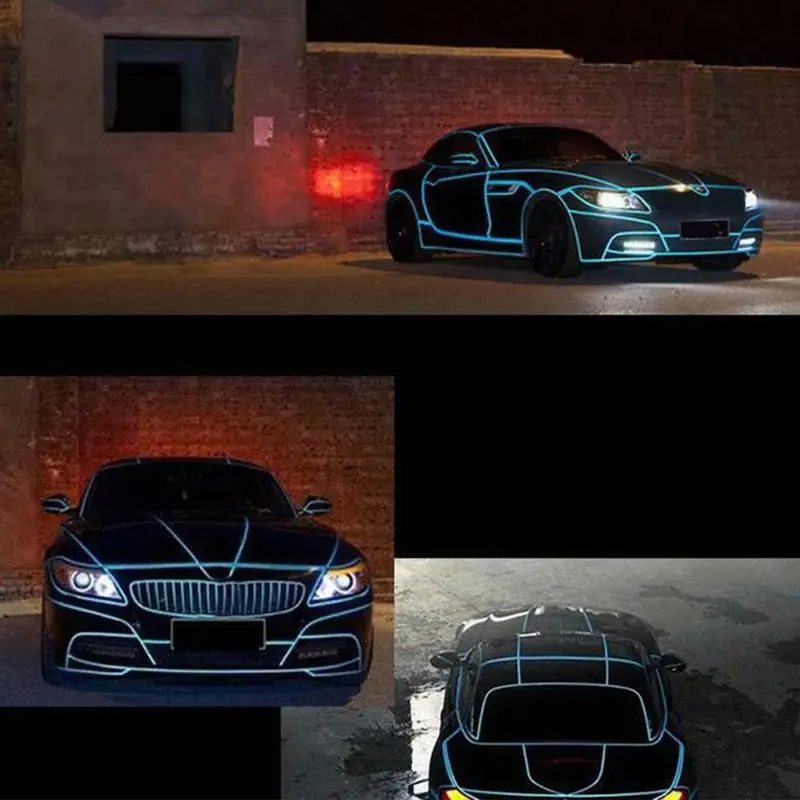 Новая Автомобильная-Стайлинг Ночная Волшебная светоотражающая лента 1 см* 5 м украшение кузова мотоцикл Автомобильная наклейка F6U5