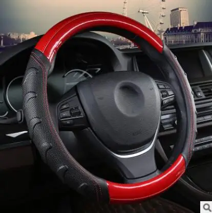 Яркая ПУ кожа крышка рулевого колеса автомобиля массаж Спорт авто чехол на рулевое колесо автомобиль Стайлинг украшение 38 см - Название цвета: style2