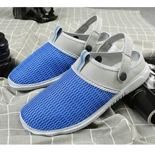 Мужские сетчатые сандалии; размеры 39 s; легкие дышащие повседневные сабо с отверстиями; Новинка года; Летняя обувь; садовые пляжные тапочки из ЭВА; мужская домашняя обувь