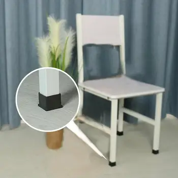 

Hot 1pcs Black Padded Table Chair Foot Square Non-slip Protection Cover Floor Pvc Furniture Dinette Leg Caps Pad Decoration