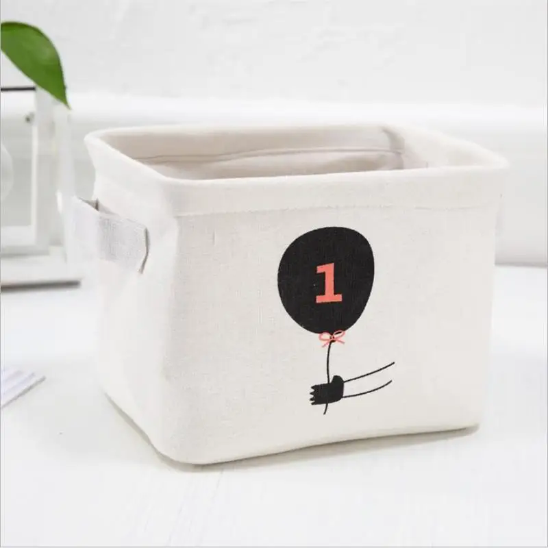 VIERUODIS Creative Desktop Debris Storage Basket Canvas Wardrobe Toy Underwear Storage Basket Bathroom Cosmetics Finishing Baske