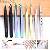 Stainless Steel Tweezers Nail Styling Fixed Clip Manicure Nail Art Tools Nail Extension Shaping Tweezer Acrylic UV Gel Curve 1