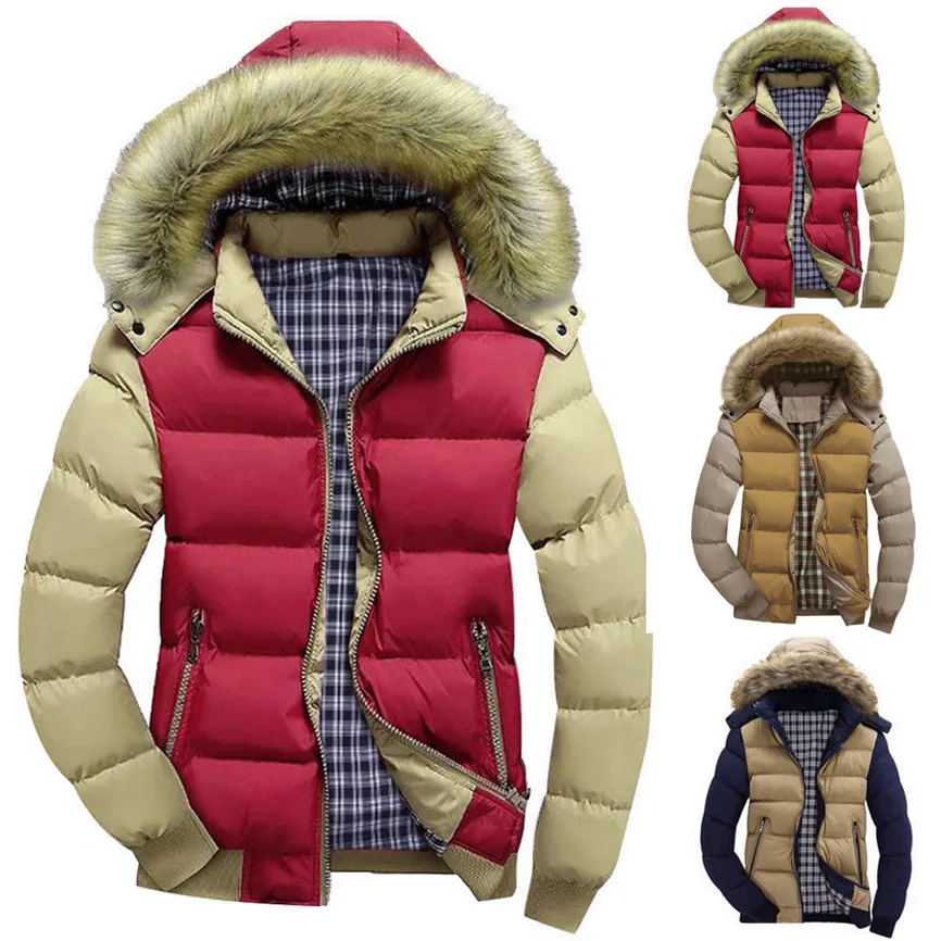 Brand New Winter Jacket Men Warm Down Jacket Fashion Brand With Fur Hood Hat Men Outwear Coat Casual Thick Mens 4XL