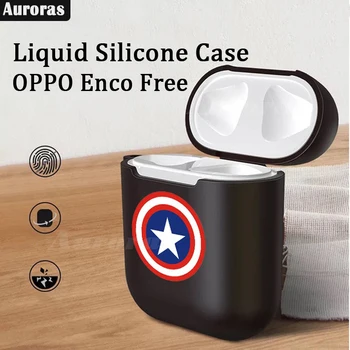 

Auroras For OPPO Enco Free Case Cartoon Design Captain America Full Cover Shockproof Protector For Enco Free Cover