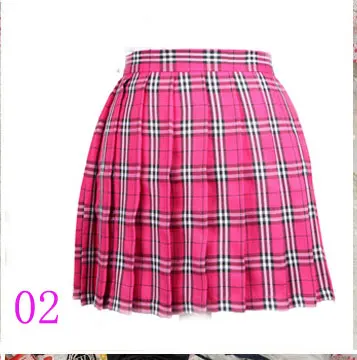 Плиссированные юбки с высокой талией в корейском консервативном стиле, женские красные трапециевидные короткие юбки, школьная форма Kawaii, клетчатая юбка в клетку, уличная одежда - Цвет: 02