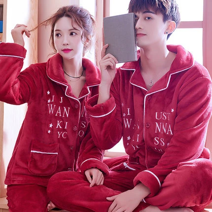 men pajama Зимний фланелевый пижамный комплект для мужчин из 2 предметов, толстый флисовый пижамный комплект для пары, Повседневная Домашняя одежда, пижама Hombre, теплые пижамы для мужчин, XXXL - Цвет: men pajama