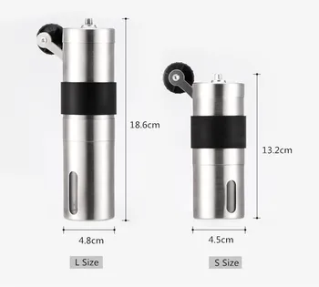 

2 Size Manual Ceramic Coffee Grinder Stainless Steel Adjustable Coffee Bean Mill With Rubber Clean Kitchen Tools Loop Ring Easy