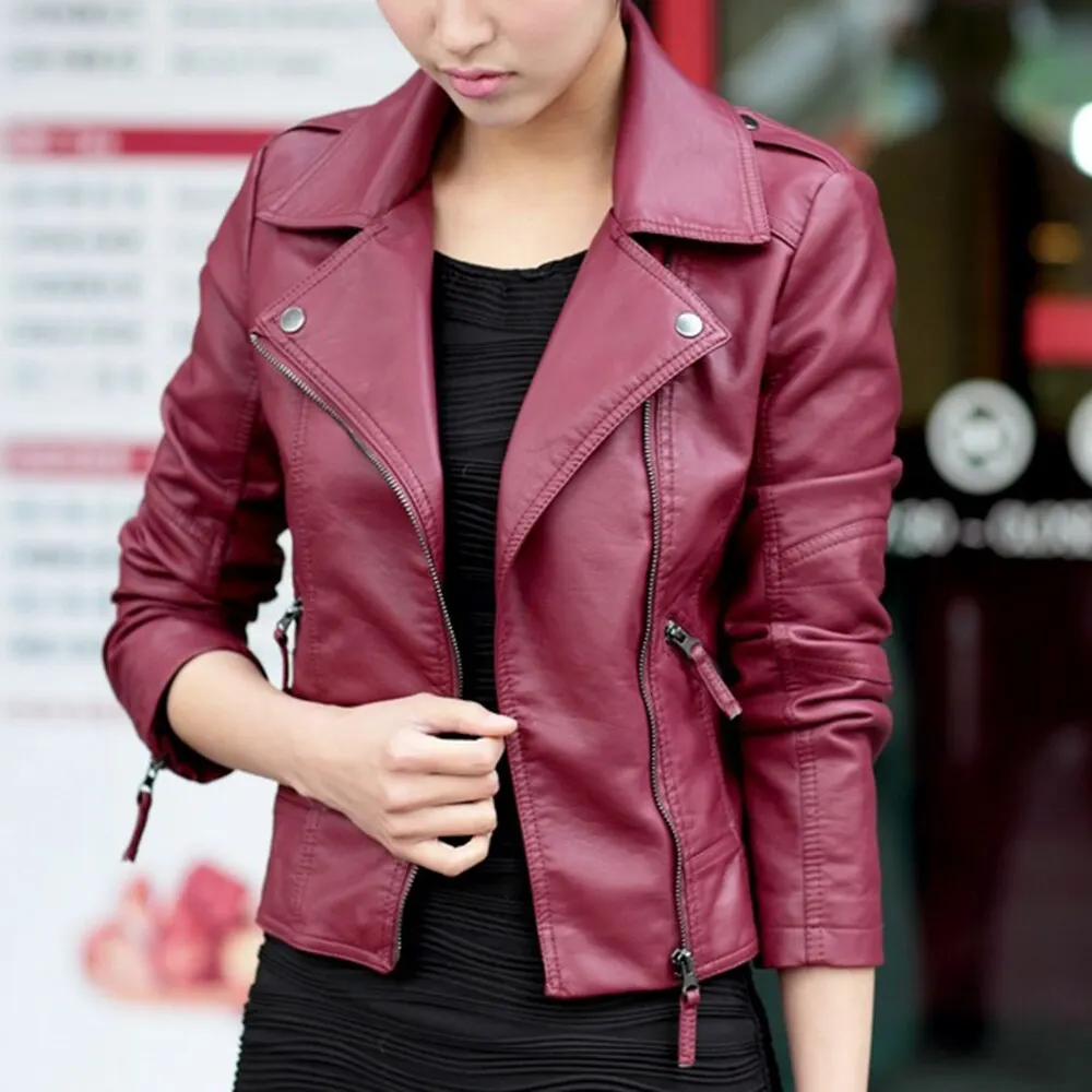 NIBESSER/Осенняя мотоциклетная куртка на молнии, женская короткая мягкая куртка из ПУ-кожзаменителя, Женская Базовая уличная куртка