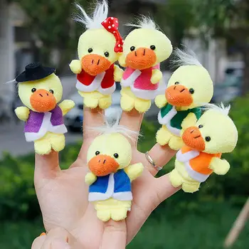 

None 6Pcs/Set Cute Cartoon Plush Duck Finger Puppets Storytelling Toys Props