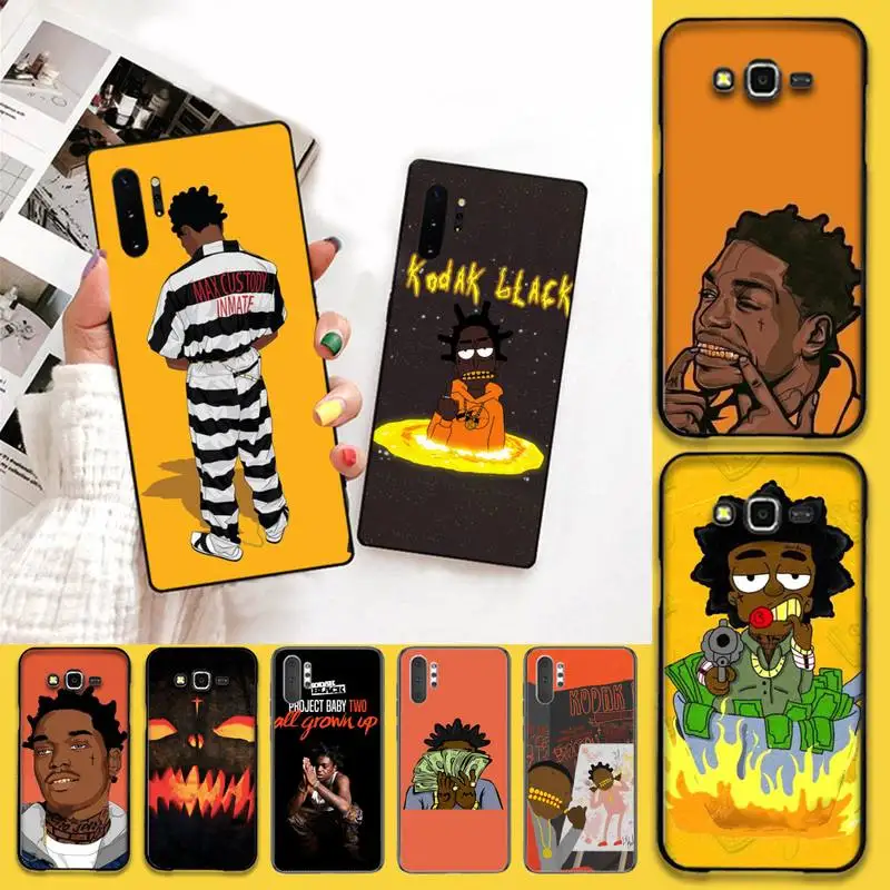 CUTEWANAN Kodak Black Rapper Cover Black Soft Shell Phone Case For Samsung Galaxy J7 J8 J6 Plus 2018 Prime Note 7 8 9 10 pro