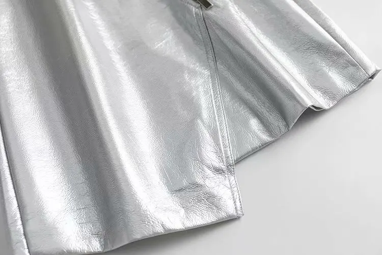 Heydress женские осенние новые юбки из искусственной кожи с высокой талией женские асимметричные юбки Повседневная Женская мини-юбка на молнии
