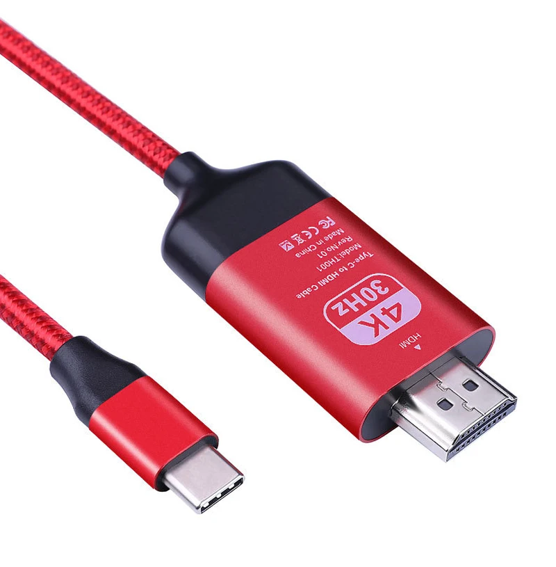 2 м Тип C к HDMI кабель адаптер видео конвертер Ultra HD 4K 1080P HDTV шнур для Huawei P30 Xiaomi Samsung S8