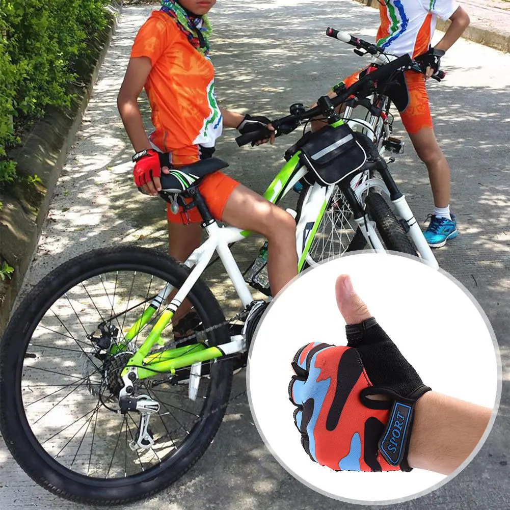 Details about   Children's Bike Gloves Half Finger Mittens Child Bicycle Gloves Camouflage 2020 