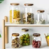 Storage Tank Food Container Bamboo Covered High Borosilicate Food Sealed Glass Tank Kitchen Miscellaneous Grain Organizer Jars 3