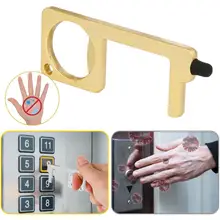 Elevator-Tool Door-Opener Aluminum-Alloy Touch-Screen Press Key Key-Ring Copper Anti-Touch