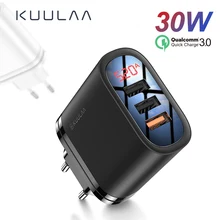KUULAA Quick Charge 3.0 USB Charger 30W QC3.0 QC Fast Charging Multi Plug Mobile Phone Charger For iPhone Samsung Xiaomi Huawei
