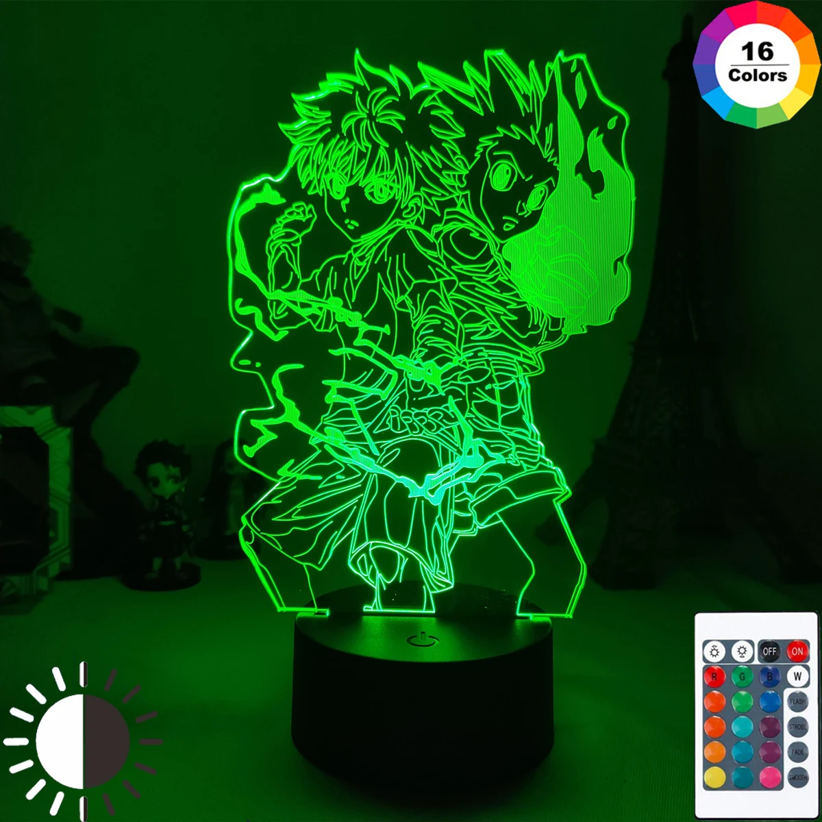 3d-ночник с фигуркой Gon and Killua настольная лампа Hunter X для детской спальни