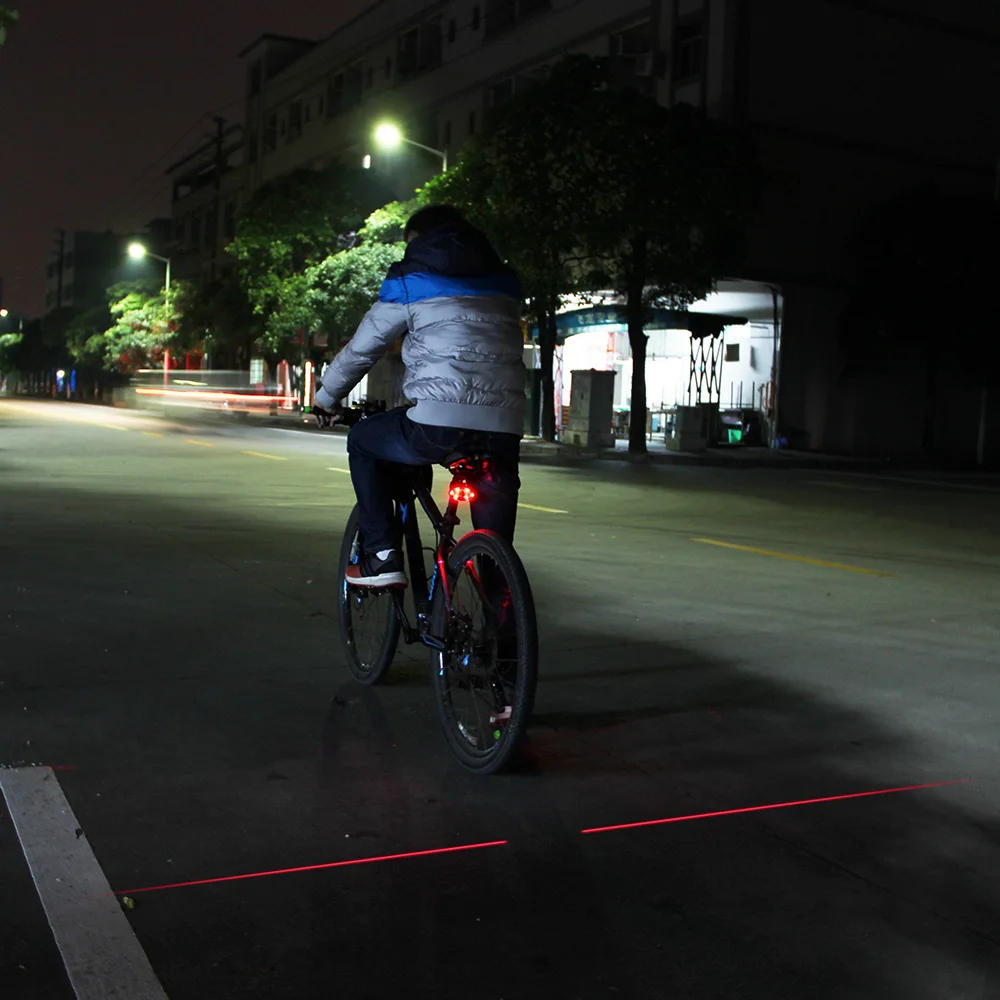 

Cycling Bike Light Bright Bicycle Tail Lighting Laser Light Waterproof Safety Warning Rear Red LED Flashlight