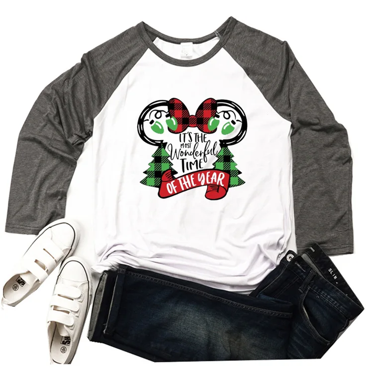

It's The Most Wonderful Time Tshirt Women Merry Christmas Clothes Streetwear Tee Plus Size Woman Casual Graphic Tees Aesthetic