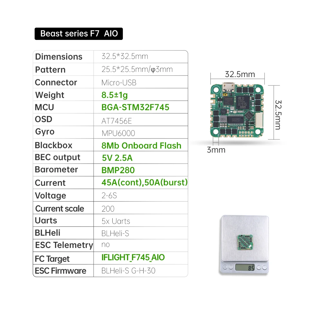 IFlight Pengendali Penerbangan Binatang Whoop F7 AIO 45A MPU6000 OSD  Blackbox 5V 2.5A BEC All In One barometer Alat Penerbangan FPV Drone  Sistem|Parts \u0026 Aksesoris| - AliExpress