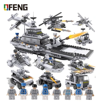 

Cogo Military serise Aircraft Helicopter Tank Warship Chariots Fighting Vehicle Car Building Blocks Toys for boys gift 13007