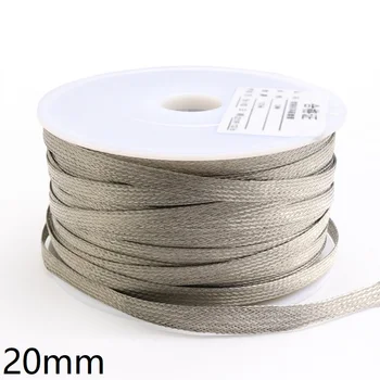 

Width 20mm Tinned Copper Braided Cable Sleeve Anti Interference Wire Wrap Signal Shield Protector Audio Line Screen Metal Sheath