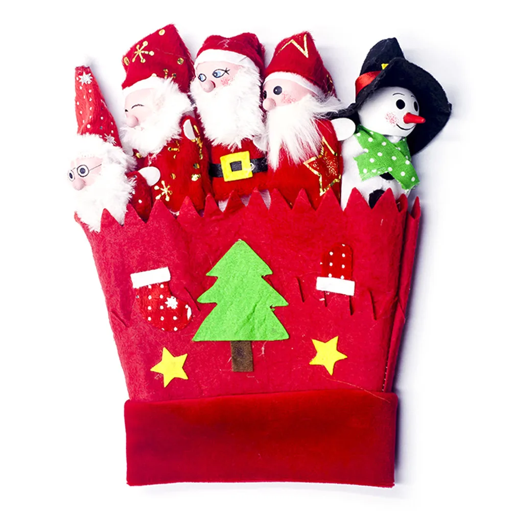 Рождество Санта Клаус друзей палец мягкие игрушки для детей Детский