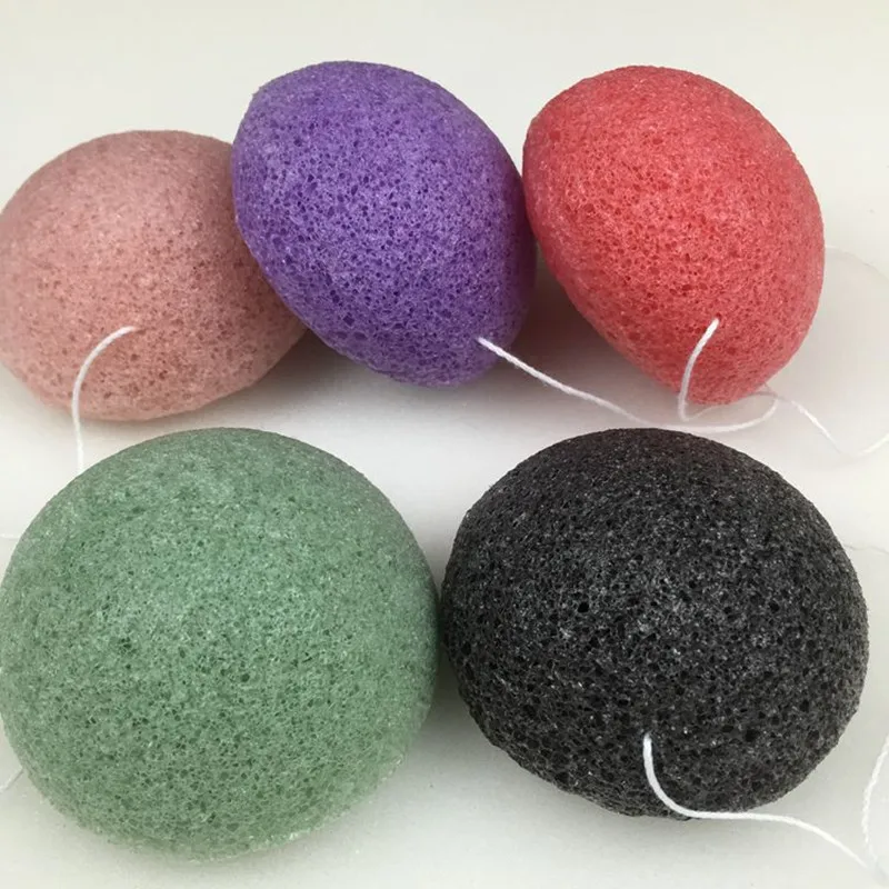 1 шт. натуральная косметическая губка Konjac из бамбукового угля очищающая для