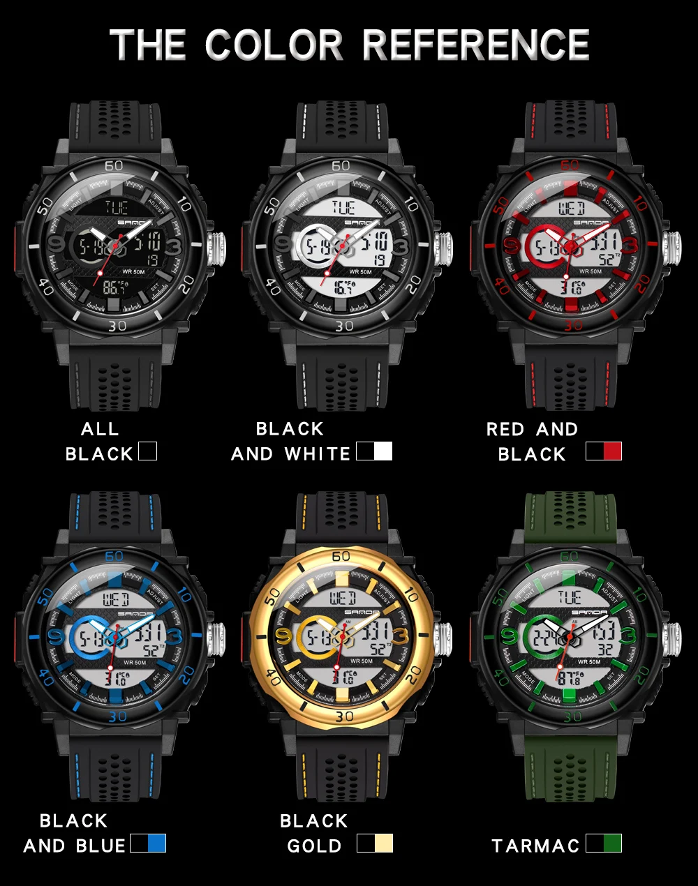 SANDA Для мужчин s спортивные часы Элитный бренд термометр военные кварцевые цифровые часы Для мужчин S Shock двойной Дисплей часы Relogio