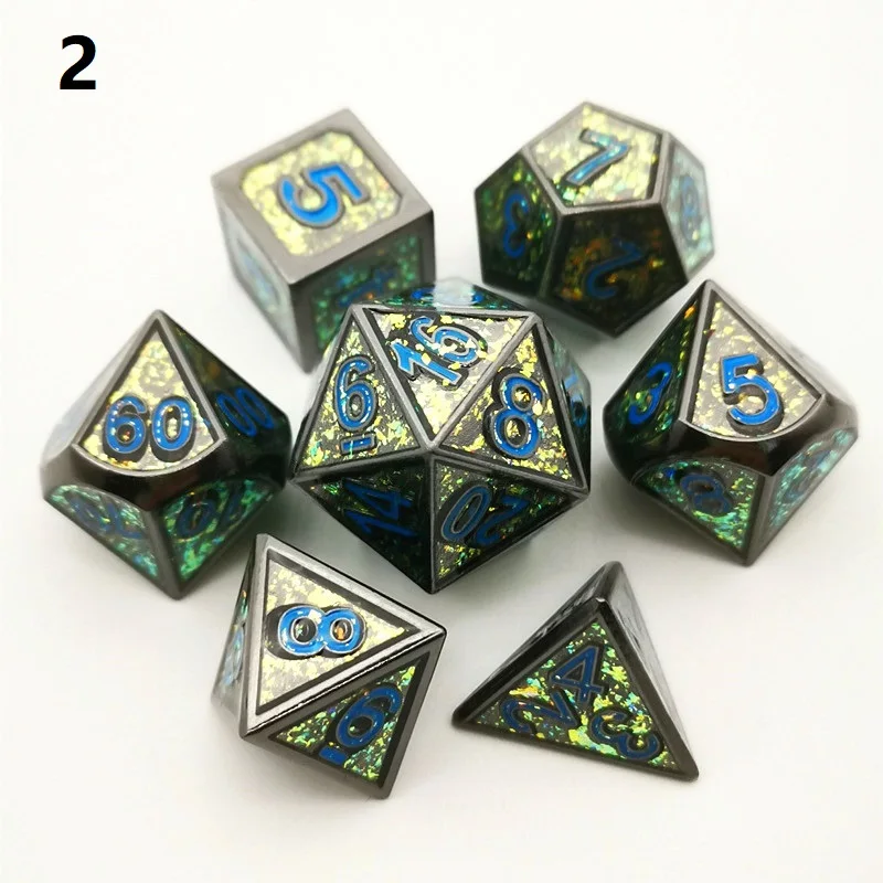 Металлические игральные кости DND комплект многогранные Dados rpg dobbelstenen d4 d6 d8 d10 d20 2020