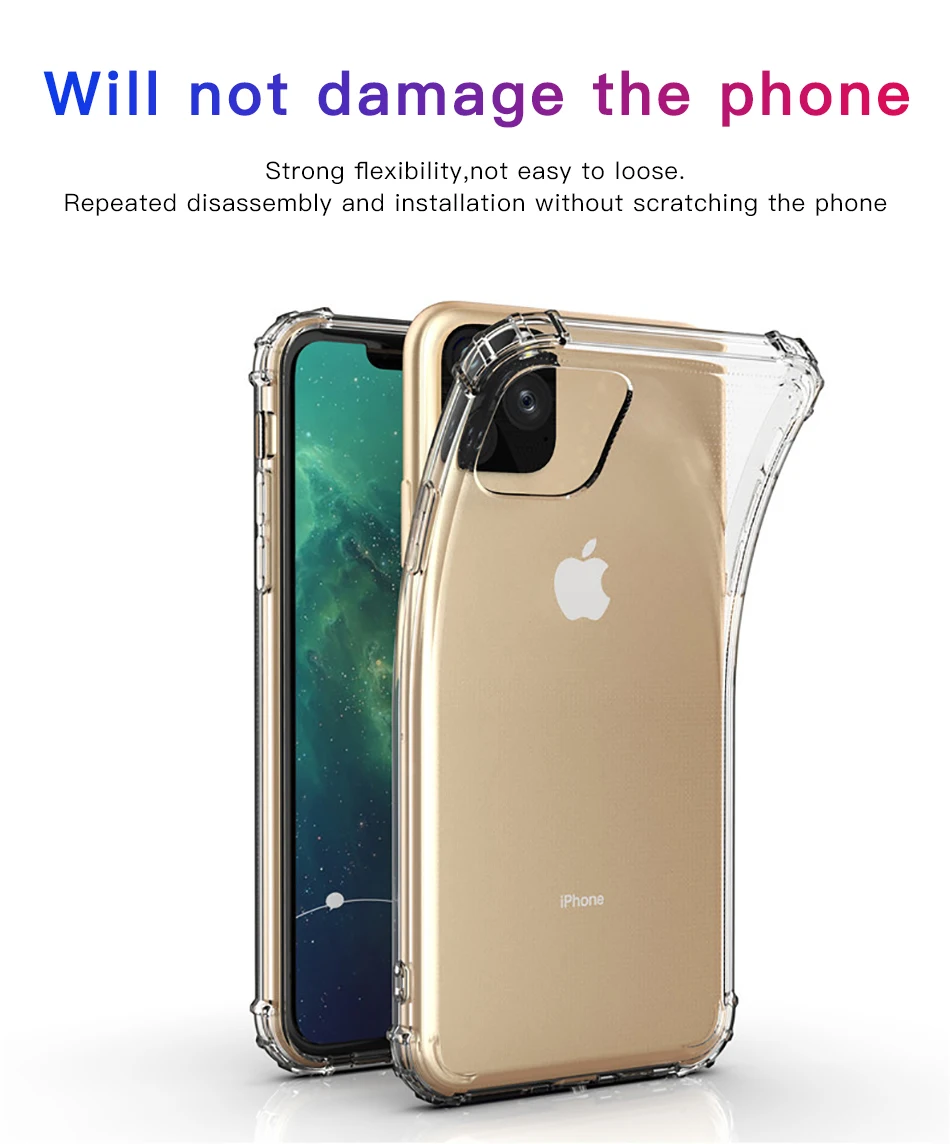 !ACCEZZ For iPhone 11 Case 2019 For iphone 11 Pro Max New Soft Cases Transparent Protection Back Cover Mobile Phone Shell Coque (5)