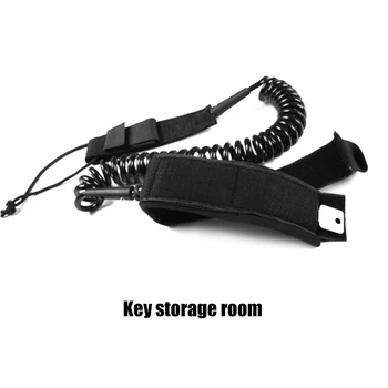 

New 10ft 7mm Surfboard Leash Elastic Rotatable Retractable Coiled Spring Leg Foot Rope For Surfing