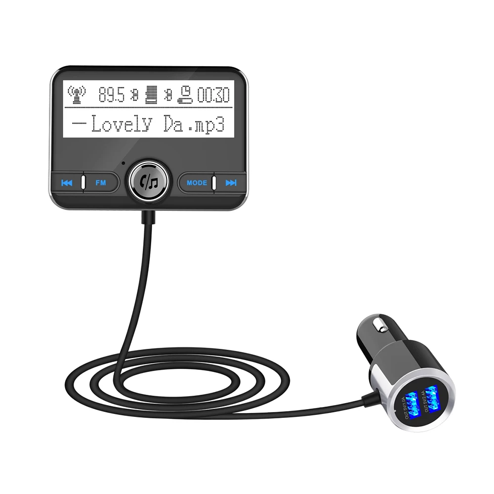 Автомобильный fm-передатчик Bluetooth автомобильный комплект Hands-free MP3-плеер 5 в двойной USB AUX зарядное устройство с ЖК-дисплеем FM модулятор Универсальный Автомобильный - Название цвета: FM Transmitter