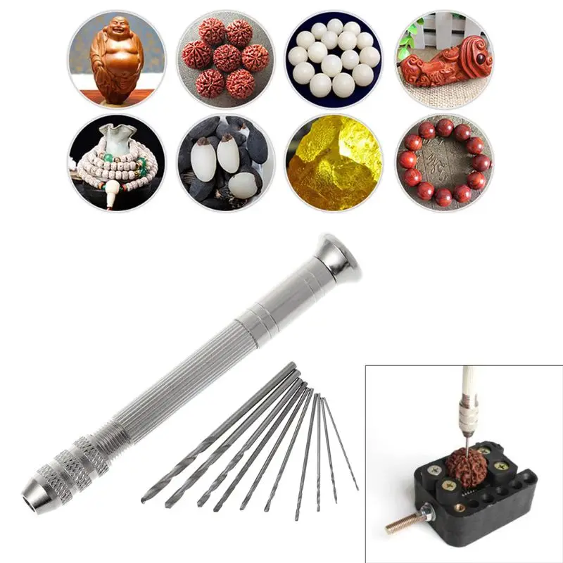 

Drop Shipping Swivel Head Pin + 10pcs Micro HSS Twist Drill Bits For Jewelry Watch Hobby Hand Tool
