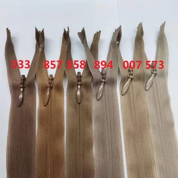 

20pcs/lot 2CC Ykk Invisible Zipper Close End Lace Khaki Camel Skirt Wedding Dress Shirt Home Textile Tailor Sewing Accessories