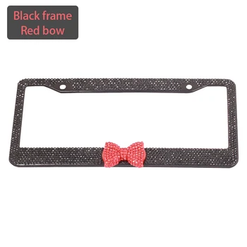 

Car Number Plate Frame Crystal Bowknot License Refit For American Number Plate Holder the Number Plated Shell Decoration